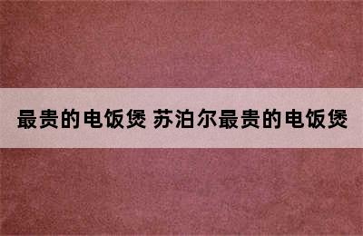 最贵的电饭煲 苏泊尔最贵的电饭煲